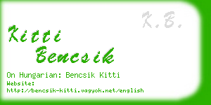 kitti bencsik business card